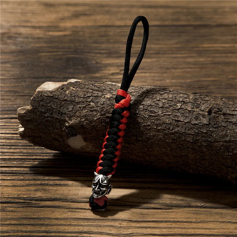 Vikings KeyChain For Car Hand Woven Survival Paracord Rope Ward off evil Key Rings For Men Gift Detachable Metal Punk Key Chains