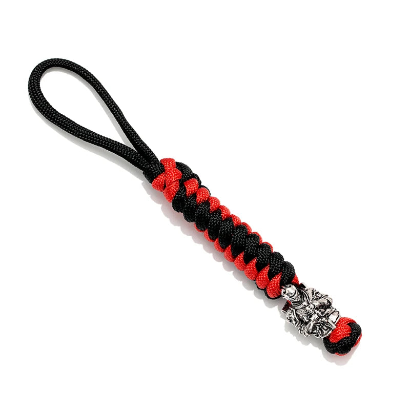 Vikings KeyChain For Car Hand Woven Survival Paracord Rope Ward off evil Key Rings For Men Gift Detachable Metal Punk Key Chains