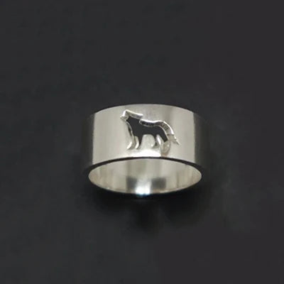 MKENDN Ring-Set mit Tierfußabdruck, Schlangenpaar, für Damen und Herren, Wolf, Fuchs, Geweih, Vogel, silberfarbener Ring, Geschenk für Taufe oder Ostern