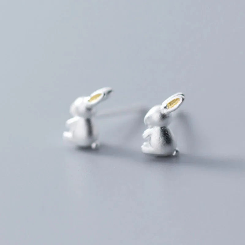 SOFTPIG Real 925 Sterling Silver Cute Rabbit Stud Earrings For Fashion Women Party Tiny Fine Jewelry 2019 Accessories Gift