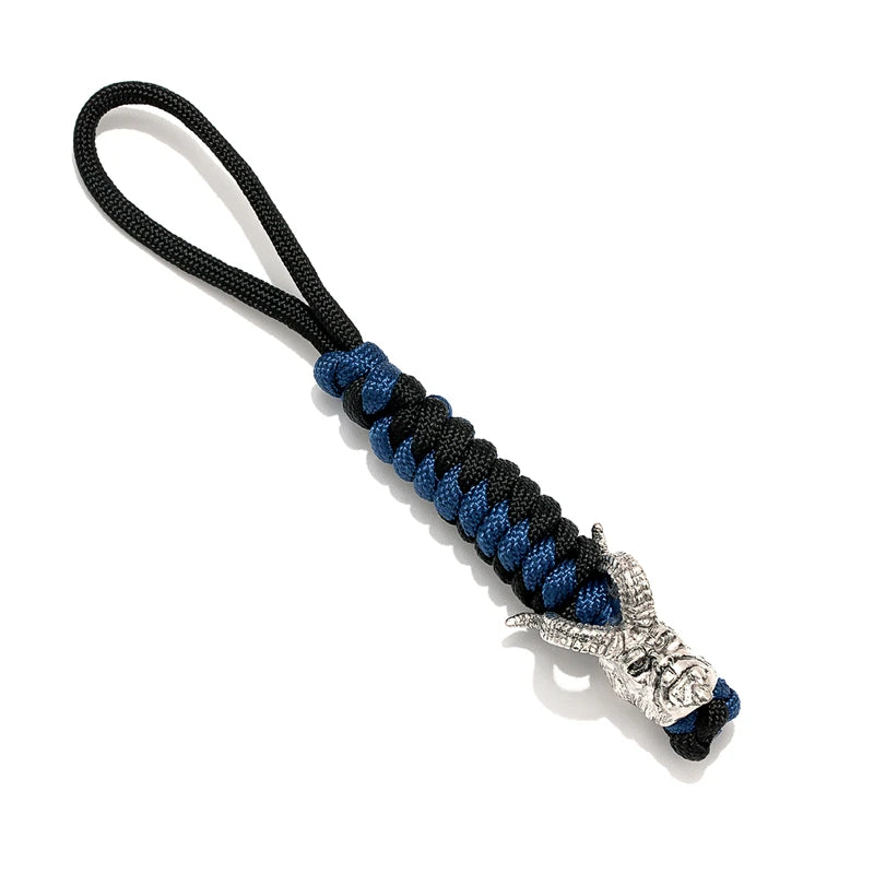 Vikings KeyChain For Car Hand Woven Survival Paracord Rope Ward off evil Key Rings For Men Gift Detachable Metal Punk Key Chains