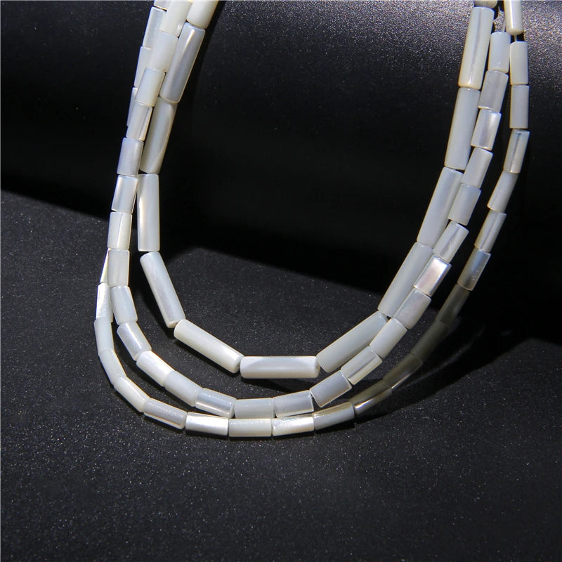 Natural White Mother of Pearl Shell Beads Oval Round Freshwater Shell Beads for Jewelry Making Necklace Bracelet DIY 15" - Madeinsea©