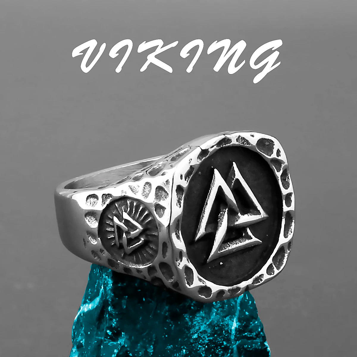 Nordic Viking Stainless Steel Ring Anchor Compass Tree of Life Rune Amulet Wolf Men Women Finger Jewelry Biker Party Club Gift