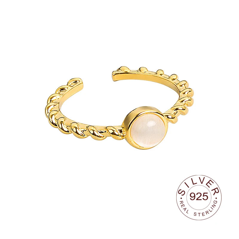 Bague en argent sterling 925, nouvelle bague simple en forme d'œil de fleur, couleur or, style rétro, effet vieilli, faite à la main, bijoux fins et tendance