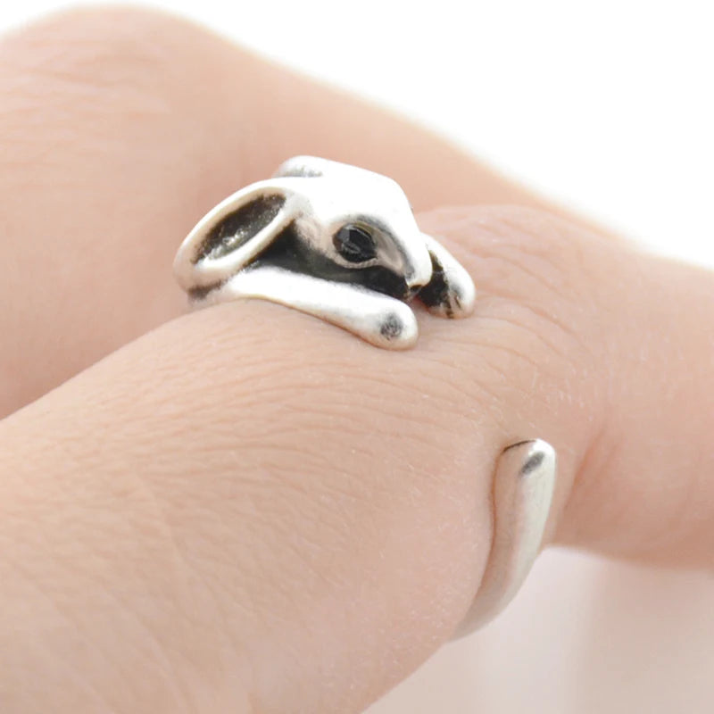 Vintage Silver Plated Boho Rabbit Fox Owl Anel Rings For Women Punk Anillos Metal Knuckle Ring Men Jewelry Best Friend Gifts
