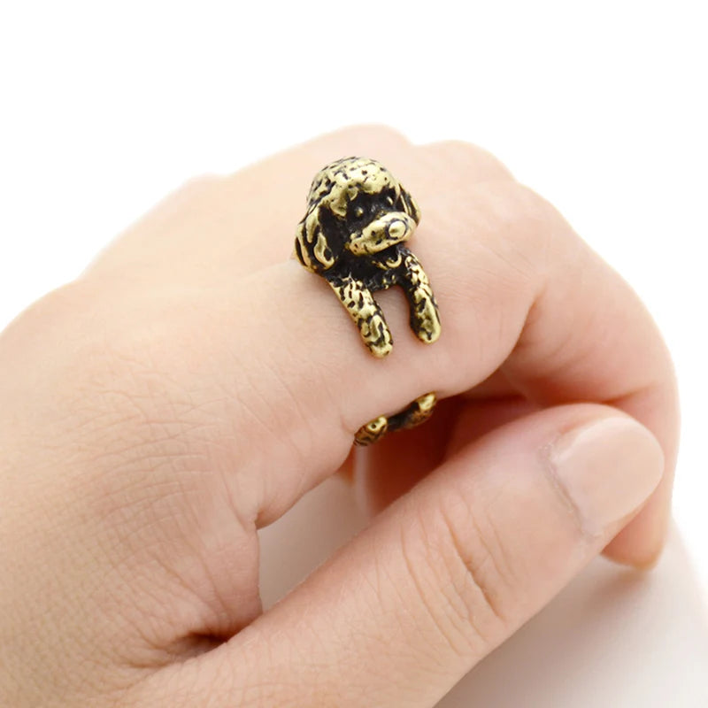 Retro Boho Pug&Boxer&Dachshund Dog Ring Men Punk Bulldog Anel Masculino Couple Rings For Women Jewelry Gifts For Pet Lovers Gift