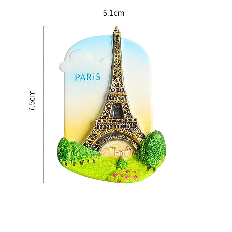 Aimants magnétiques pour réfrigérateur - Souvenirs touristiques du monde entier - France, Paris, Japon - Prague, Thaïlande, Allemagne, Italie