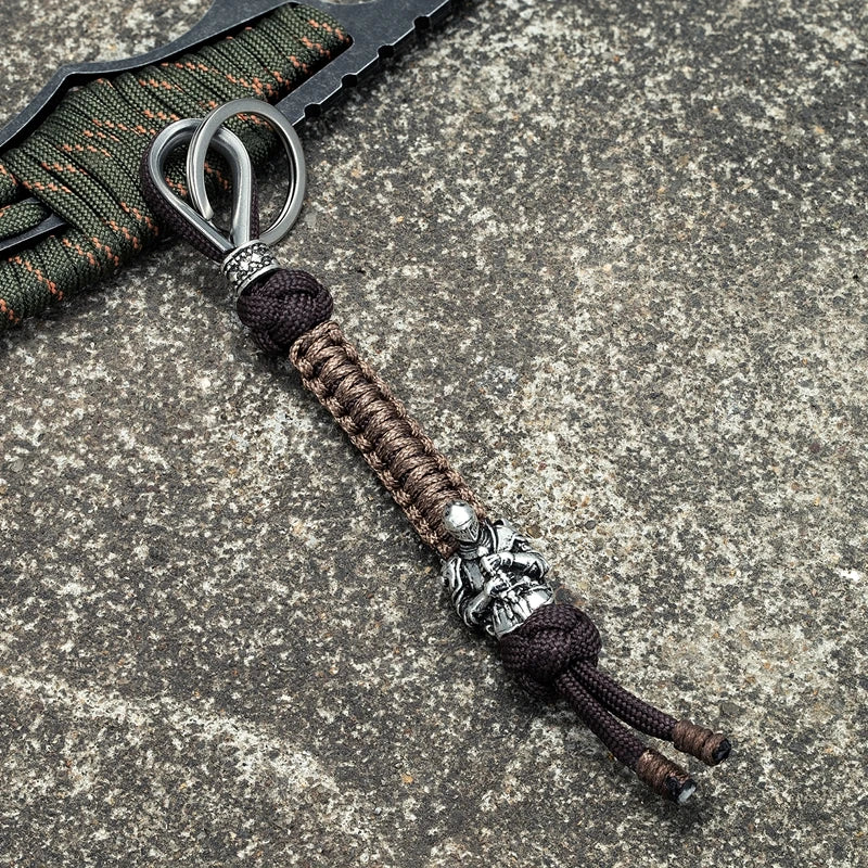 MKENDN Ancient Greek Knights of the Round Table Paracord Keychain Lanyard Self-Defense Emergency Survival Backpack Knife Pendant - Madeinsea©