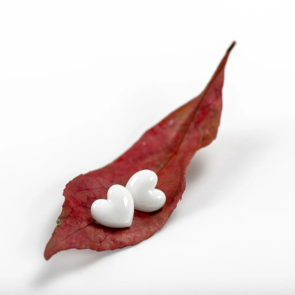 Exquisite ceramic Big love heart shape stud earrings multicolor anti-allergic metal pin fashion earrings #LY117