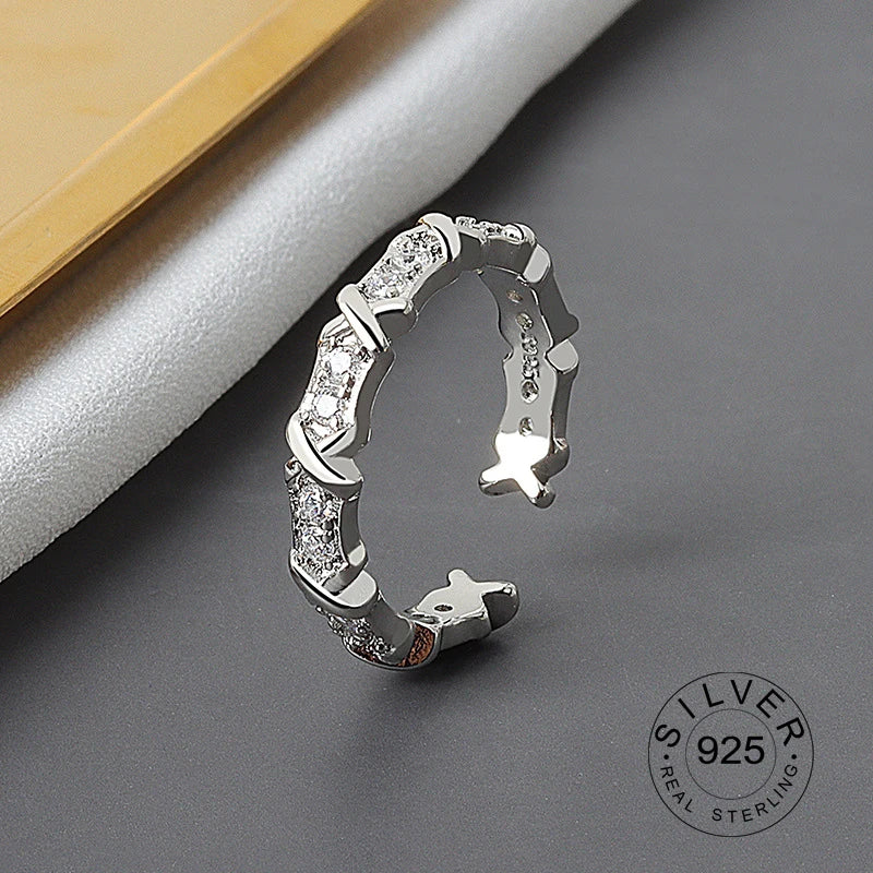 Bague ouverte en argent sterling 925 pour femme, niche INS, vague irrégulière, surface sable, nouilles larges, cadeau original pour fête d'anniversaire