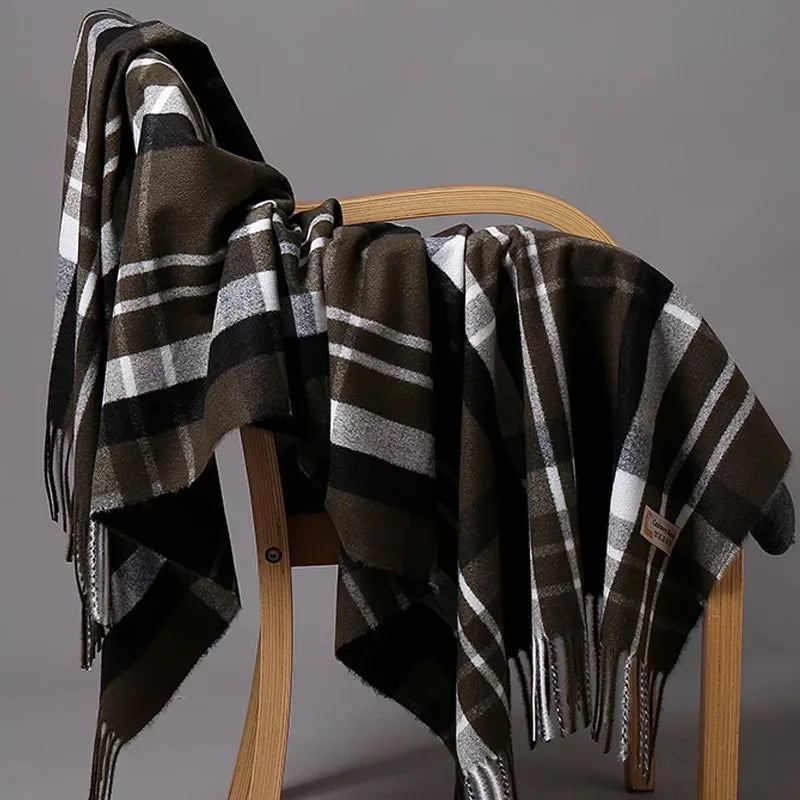 200*70cm Oversize Classic Plaid women scarf Cashmere Shawl men wrap Superior quality thickening female bandanna pashmina muffler