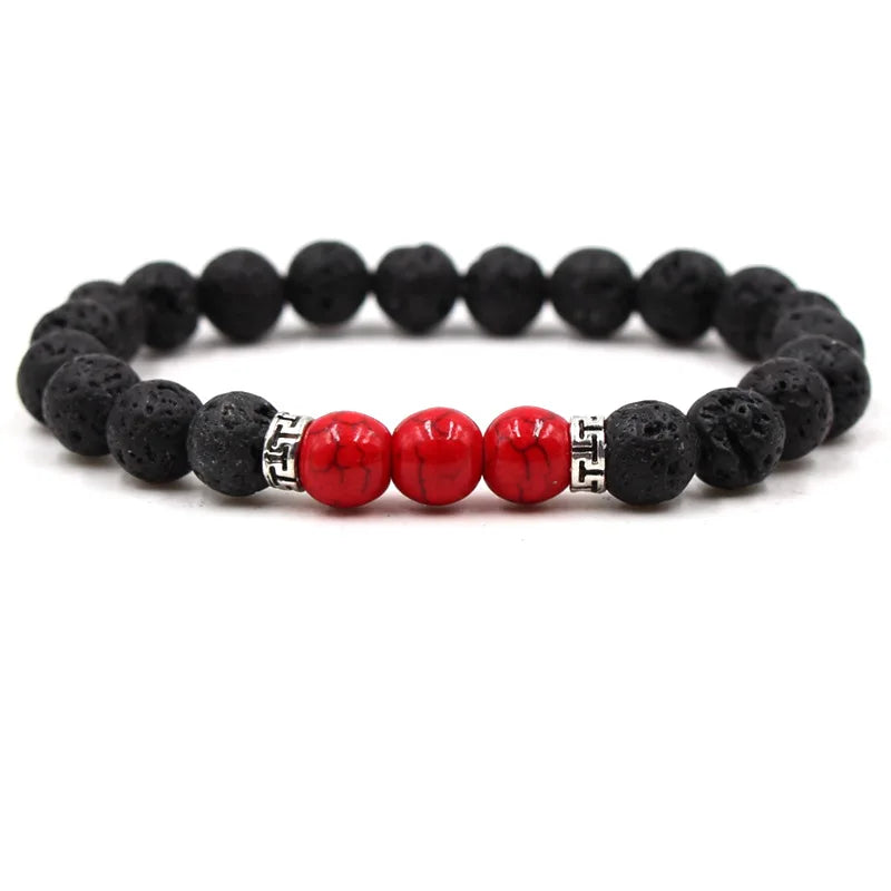 7 Chakra Essential Oils Diffuser beaded bracelets For women men Lava Rock Natural stone Charm Strand bracelet Yoga Jewelry