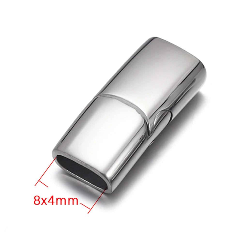 Stainless Steel Magnetic Clasp 12*6mm Hole Bracelet Magnet Clasp DIY Accessories Leather Jewelry Making Finding Supplies