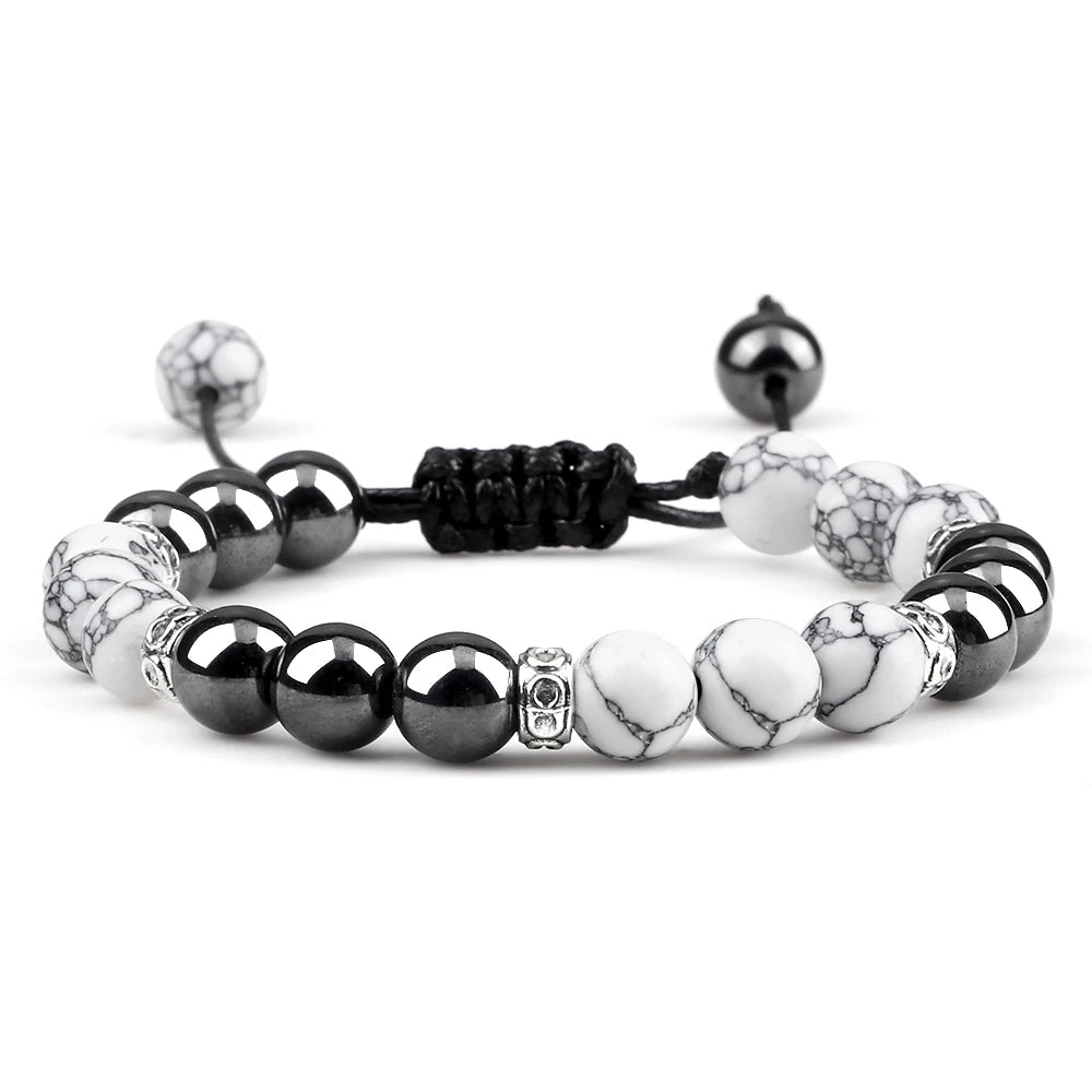 Classic Men Hematite Beads Bracelests 8mm Natural Tiger Eye Lava Stone Bracelets&Bangles Women Handmade Jewelry Friendship Gift