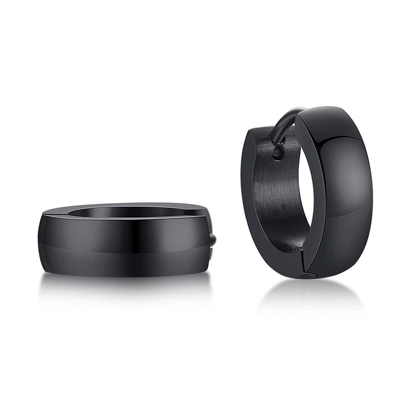 VNOX Cute Hoop Earrings for Men Punk Stainless Steel Huggie Small Earrings 4 Color - Madeinsea©