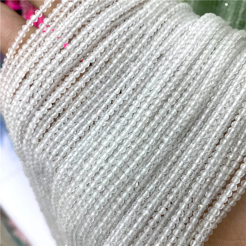 2 3mm Natural Labradorite Quartz Moonstone Crystal Stone Beads Round Faceted Loose Beads For Jewelry Making DIY Bracelet 15.5"