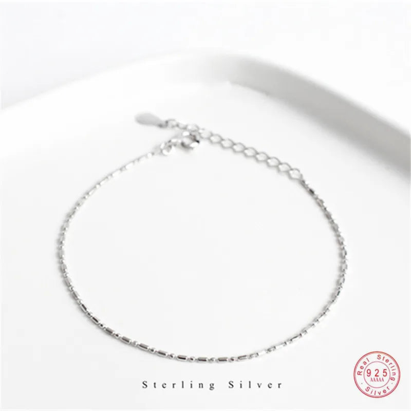 925 Sterling Silber Minimalistischen Stil Kette Armband Für Frauen Klassische Mode Student Paar Armband Schmuck Zubehör