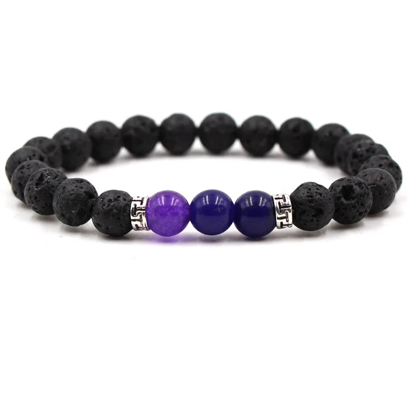 7 Chakra Essential Oils Diffuser beaded bracelets For women men Lava Rock Natural stone Charm Strand bracelet Yoga Jewelry