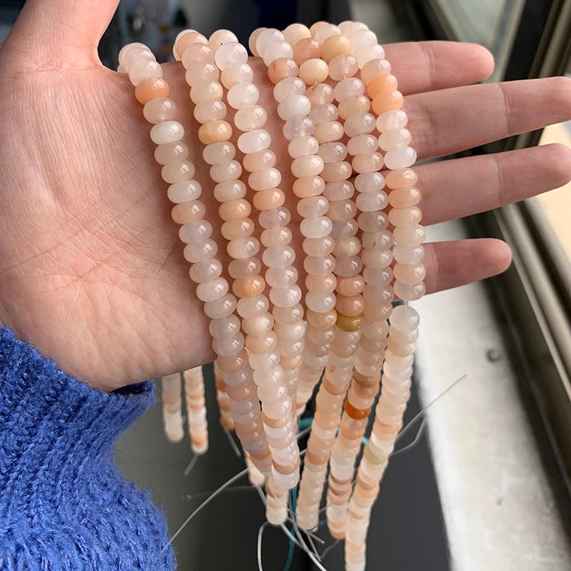 4X6MM/5X8MM Natural Stone Abacus Beads Rondelle Shape Lapis  Jaspers Jades Amazonite Bead For Jewelry Making Bracelet DIY 15.5"