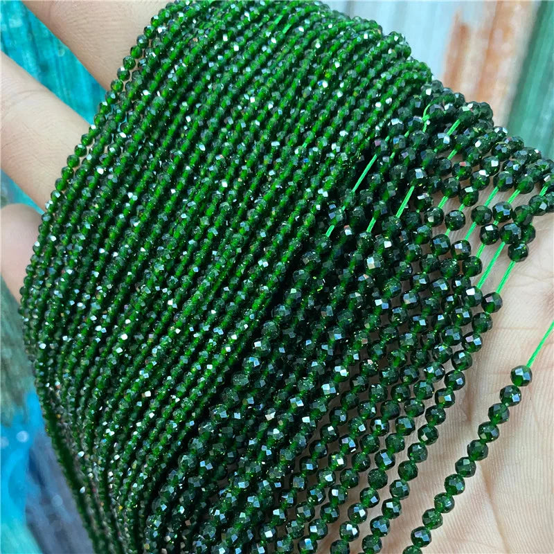 2 3mm Natural Labradorite Quartz Moonstone Crystal Stone Beads Round Faceted Loose Beads For Jewelry Making DIY Bracelet 15.5"