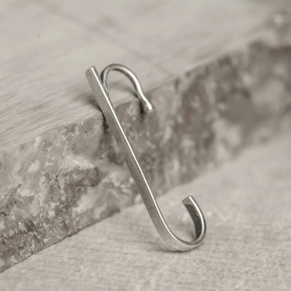 925 Sterling Silver Minimalist Long Strip Vintage Ear Bone Clip Cuffs Earrings For Women Men No Piercing Fake Cartilage Earrings