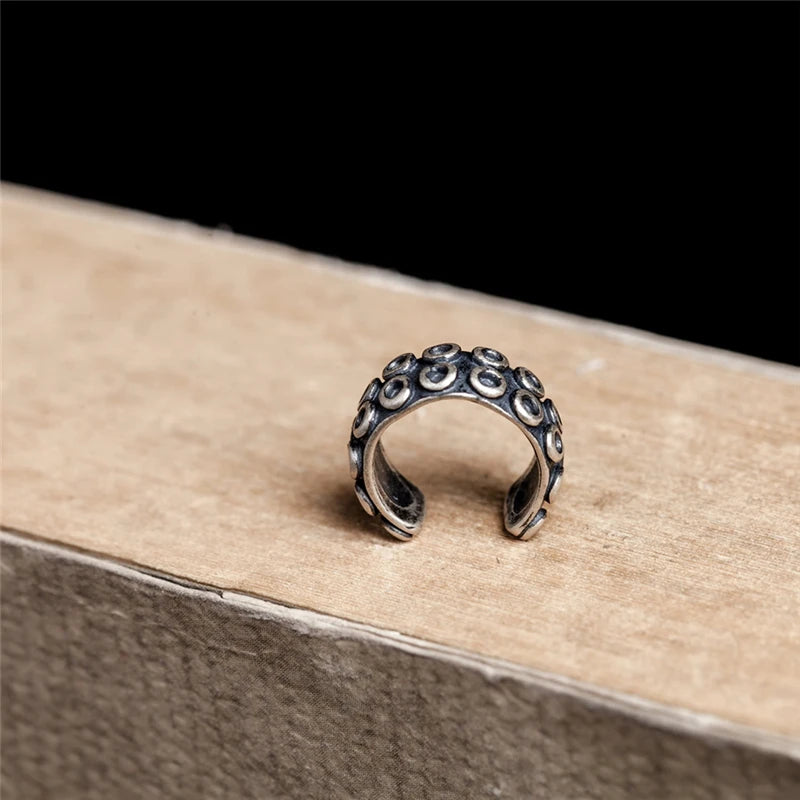 Boucles d'oreilles à clip MKENDN vintage en argent sterling 925, tentacules de pieuvre, pour femmes sans piercing, style manchette d'oreille rock, bijoux pour filles