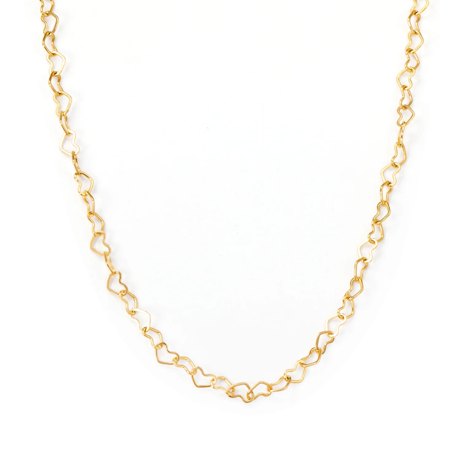 LUXUSTEEL Heart Necklaces Stainless Steel Hollow Out Chain Gold Color Ladies/Girl Fashion Jewelry Accessories