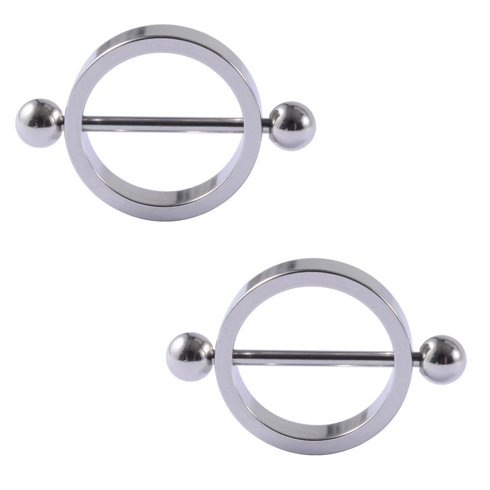 361L Surgical Steel Triangle Stirrup Nipple Shield Circular Nipple Shield with Spike End Piercing Nipple Shield Body Piercing