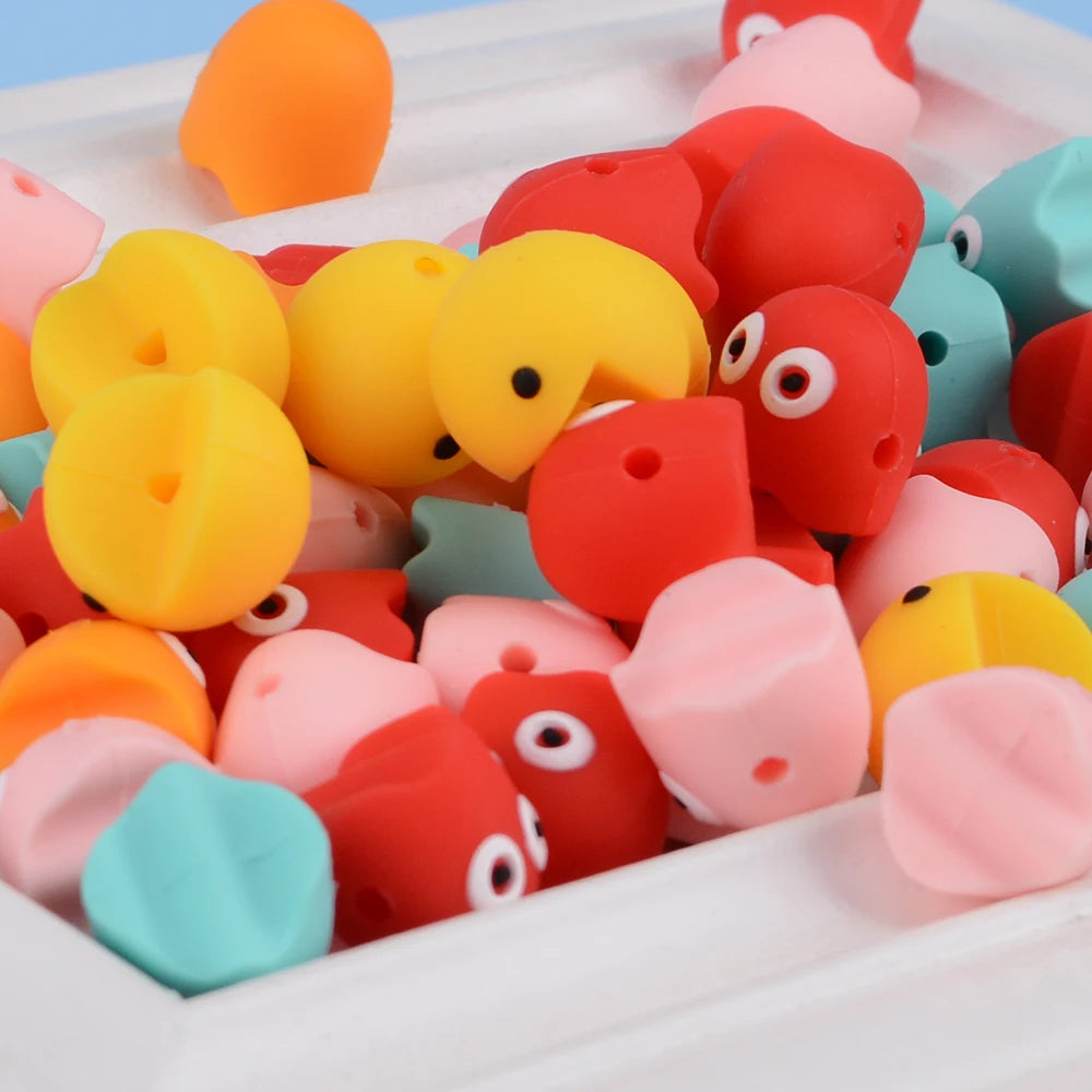 LOFCA 5pcs Ghost Bead Silicone BPA Free DIY For Silicone Jewelry Bracelet Necklace Accessories for making Make bracelets