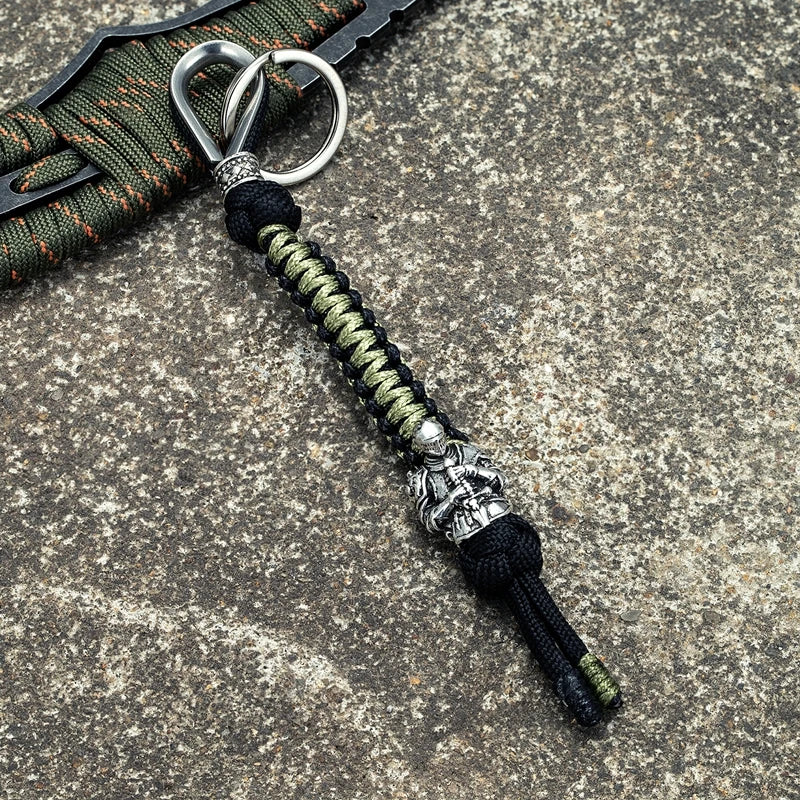 MKENDN Ancient Greek Knights of the Round Table Paracord Keychain Lanyard Self-Defense Emergency Survival Backpack Knife Pendant - Madeinsea©