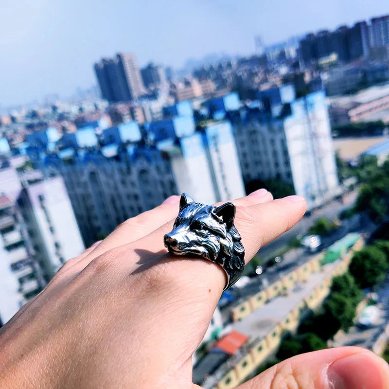 Beier 316L stainless steel Norse Viking Nordic Wolf Animal Men's Rings Punk Party High Quality Jewellery BR8-702