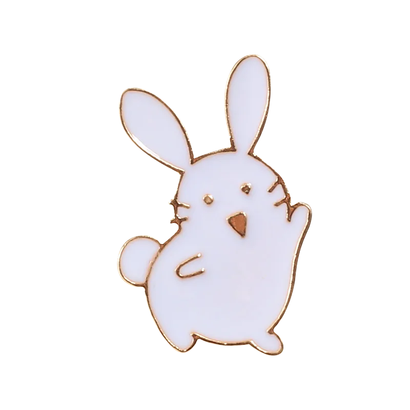 Cute Rabbit Enamel Pins Charm Carrot Bunny Brooch Bag Clothes Lapel Pin Button Badge Cartoon Animal Jewelry Gift for best friend
