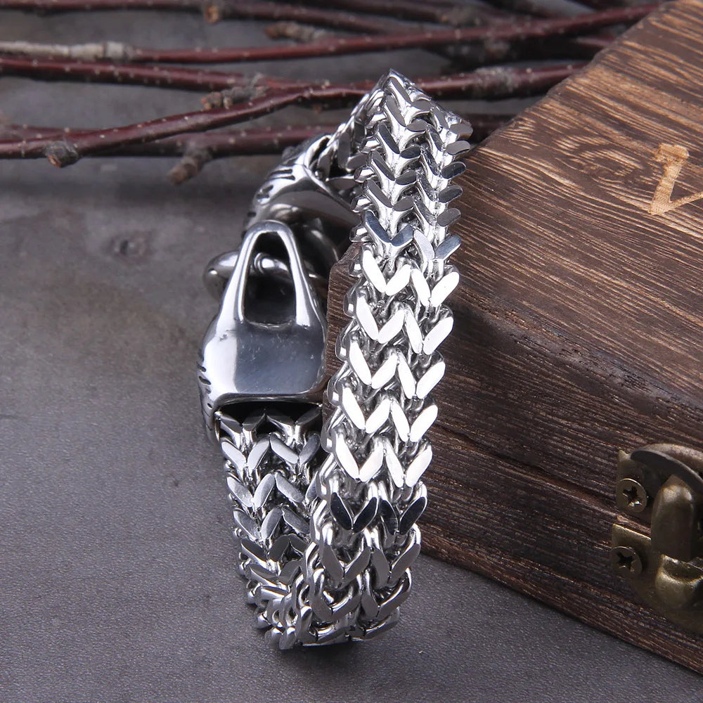 Viking Wolf Charm Bracelet