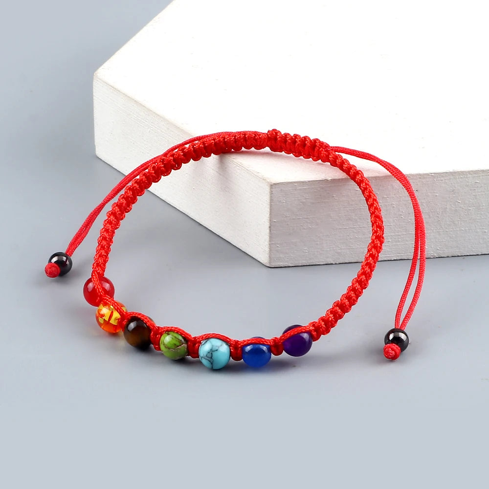 Hand Woven 7 Chakra Bracelet For Men Women 6mm Natural Stone Healing Balance Bracelet Couple 7 Chakra Bead Bangle Prayer Jewelry