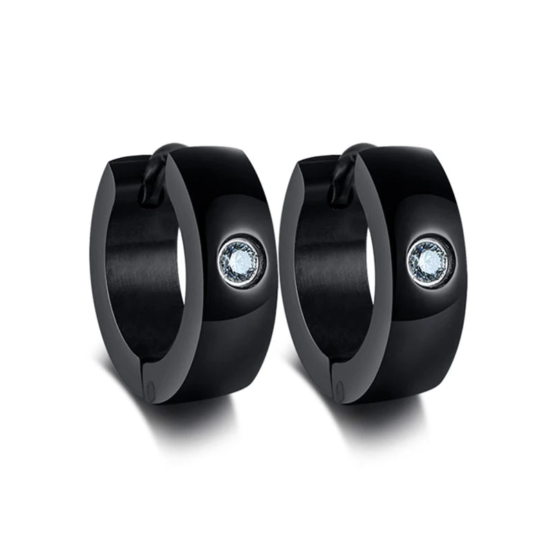 VNOX Cute Hoop Earrings for Men Punk Stainless Steel Huggie Small Earrings 4 Color - Madeinsea©