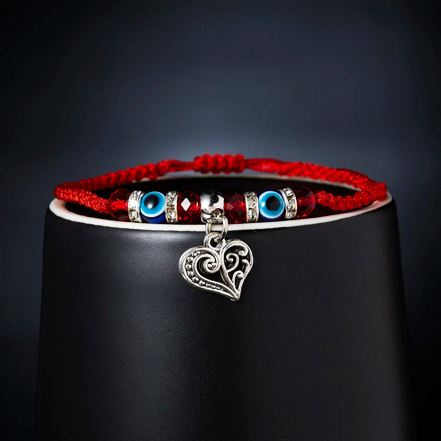 Bracelet porte-bonheur œil bleu, breloque œil protecteur, fil rouge, bracelet d'amitié pour couple, femme et homme, bijou fait main, cadeau porte-bonheur