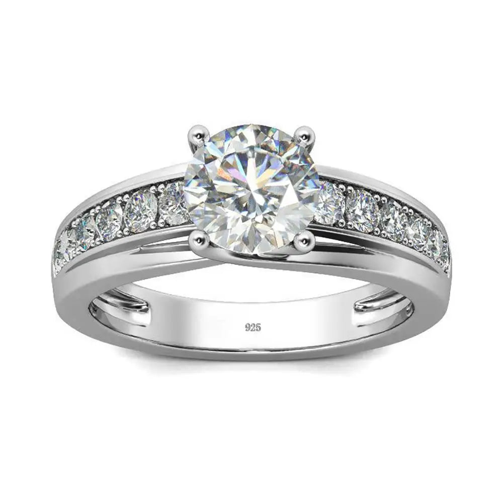 Szjinao Real 1 Carat Moissanite Ring For Women 100% 925 Sterling Silver Sparkling Lab Diamond Wedding Jewelery Female 2024 Trend - Madeinsea©