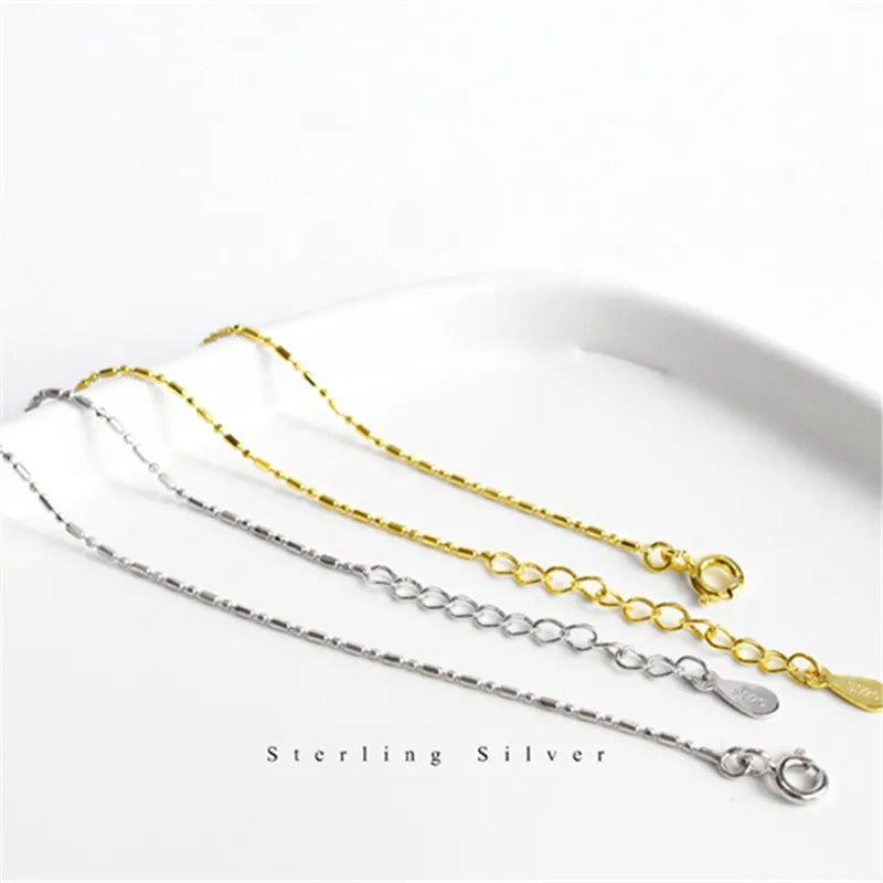 925 Sterling Silver Minimalist Style Chain Bracelet For Women Classic Fashion Student Couple Wristband Jewelry Accessories