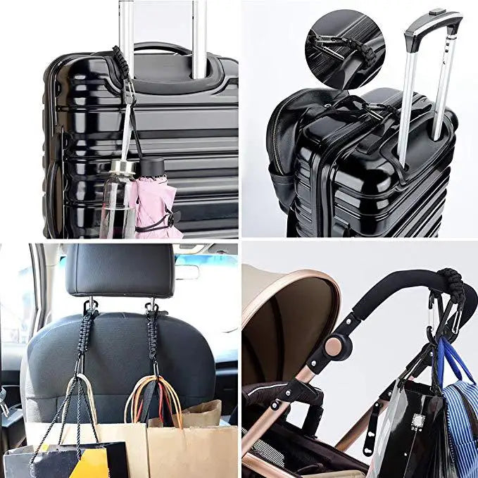 MKENDN Outdoor sports carabiner pendant camouflage tactical seven-core umbrella rope woven double carabiner key chain - Madeinsea©