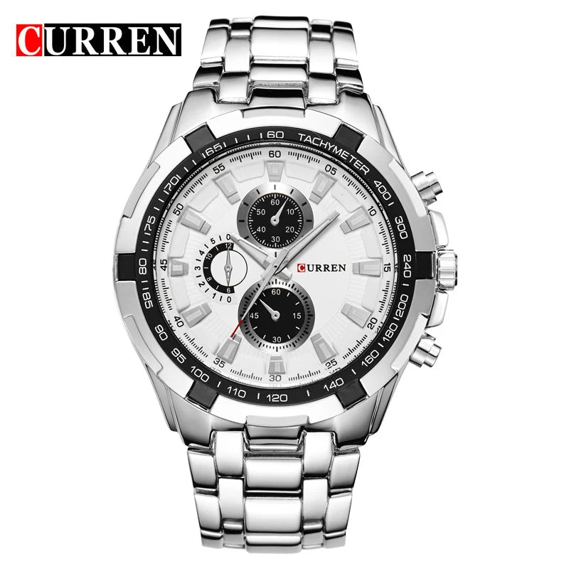 CURREN 2018 New Luxury Fashion Analog Military Sports Men Watches Full Steel Band Black Quartz Male Clock Relogio Masculino