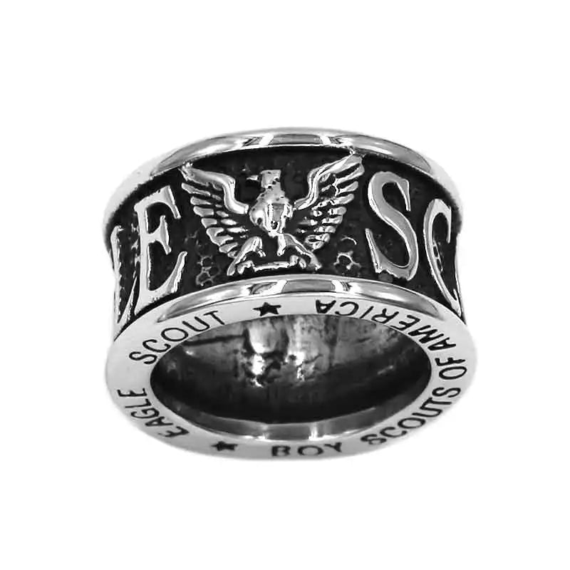 Wholesale Eagle Scout Ring Stainless Steel Jewelrys Classic Boy Scouts