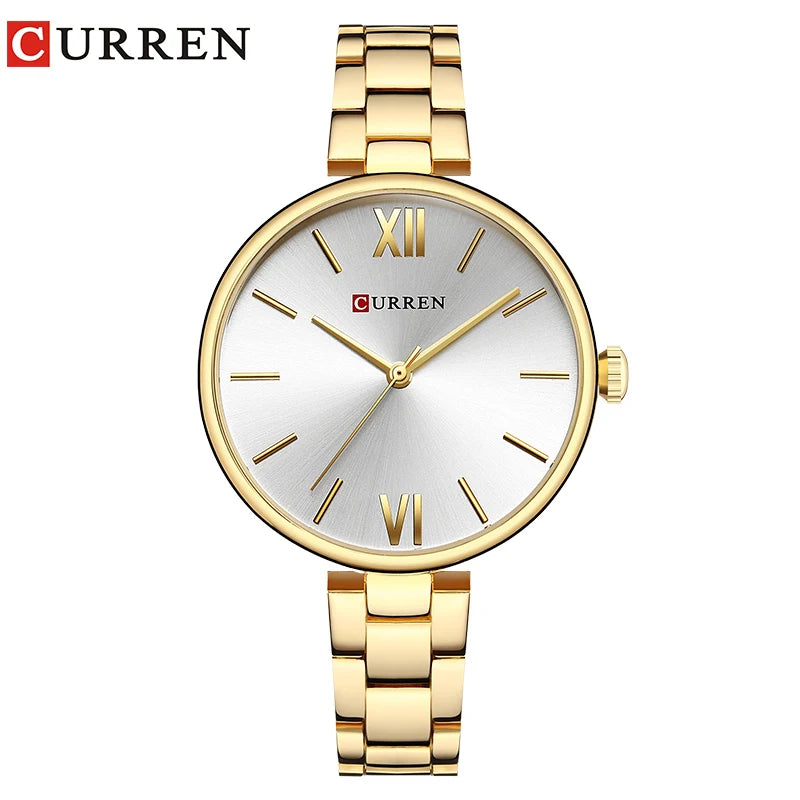 CURREN Women Watch Fashion Luxury Watch Reloj Mujer Stainless Steel  Female Clock Quartz Bracelet Wrist Watch Clock Gift