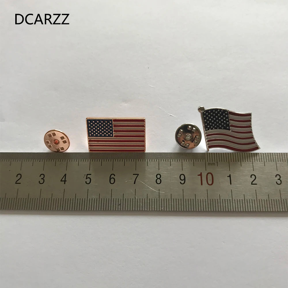 DCARZZ USA Flag Badge Brooches Lapel Pin Country Badges Enamel PinsFashion Jewelry Brooches for Women Cute Gift - Madeinsea©