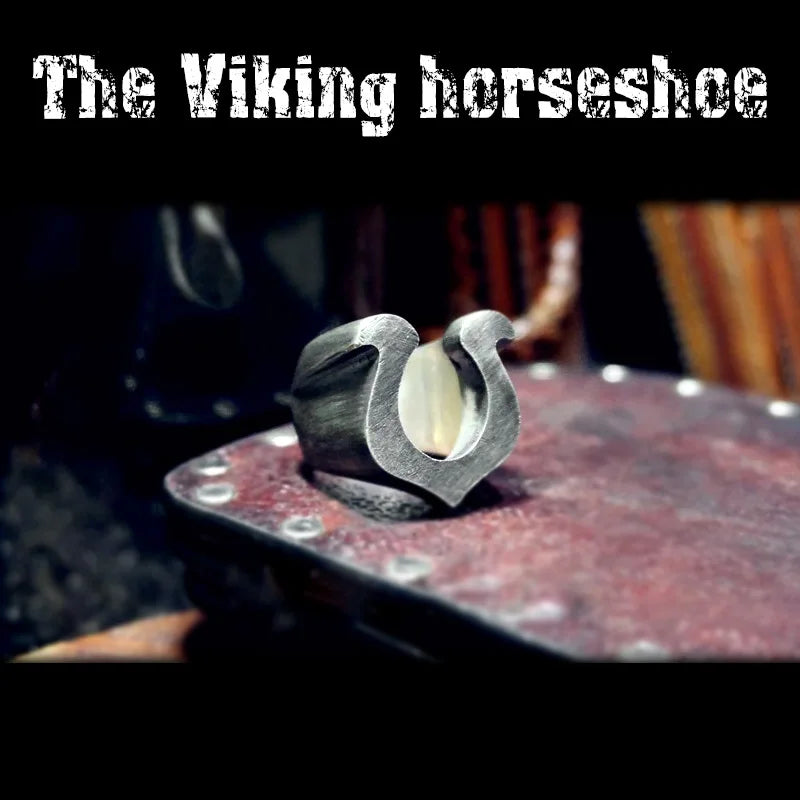 BEIER 316L stainless steel Nordic antique color horseshoe men's ring Viking horse high quality jewelry LLBR8-520R