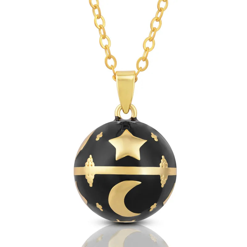 Eudora Collier Bola de Grossesse Collier Étoiles Lune Ange Appelant Musical Cloche Pendentif llamador de ángeles Bijoux pour Enceinte