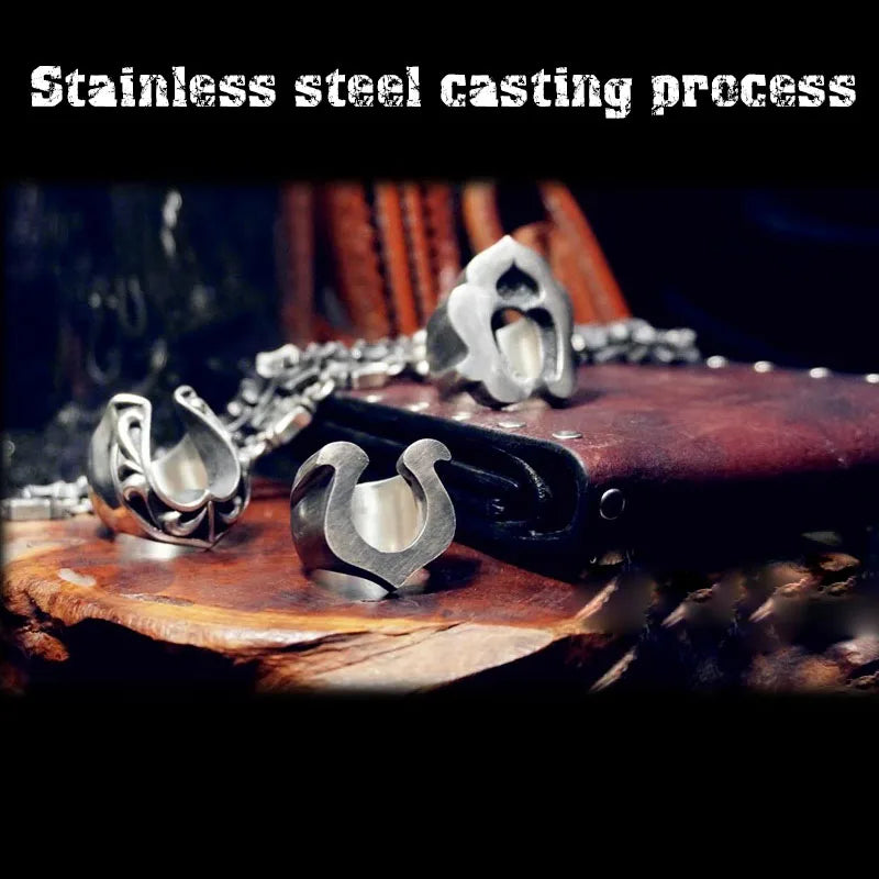 BEIER 316L stainless steel Nordic antique color horseshoe men's ring Viking horse high quality jewelry LLBR8-520R