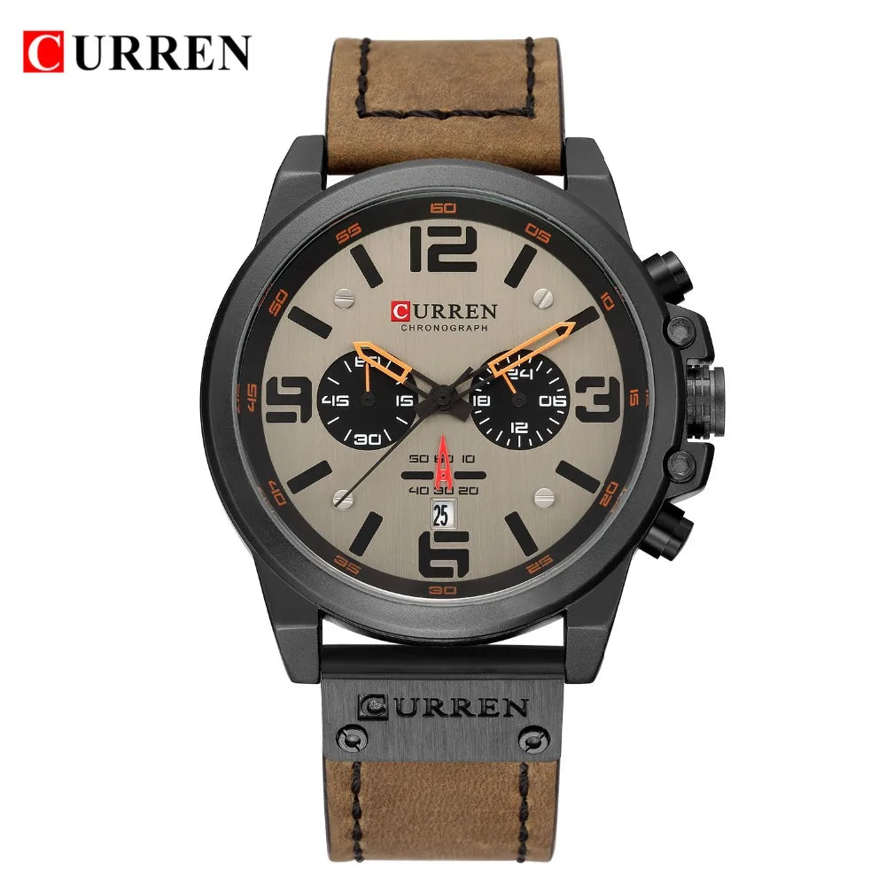 New Men Watch CURREN Top Brand Luxury Mens Quartz Wristwatches Male Leather Military Date Sport Watches Relogio Masculino
