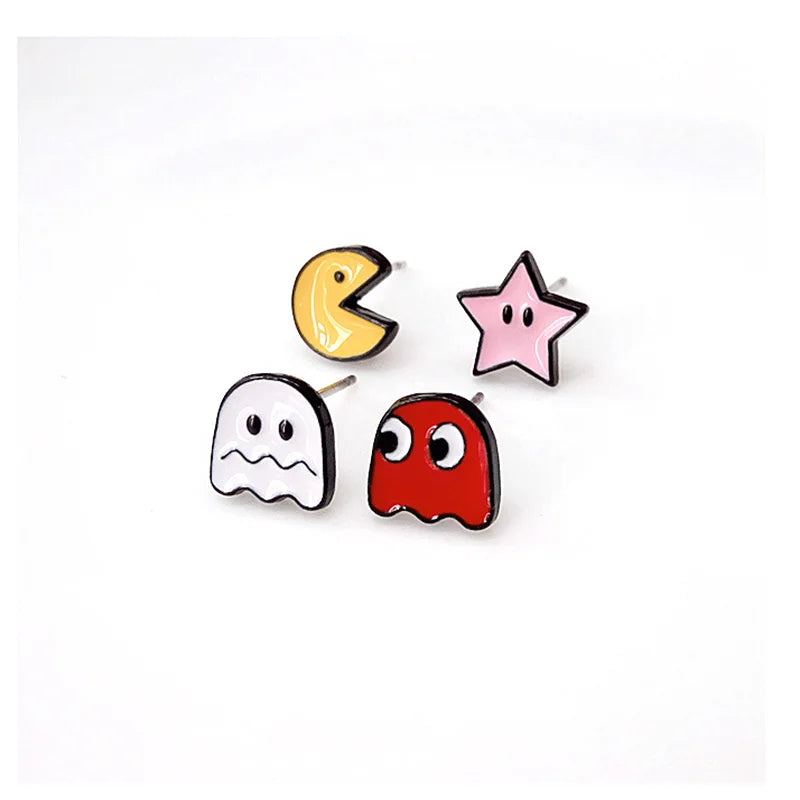 F143 1Set New Fashion Korean Cute Earrings Tiny Surgical Steel And Phantom Post Earrings Stud Earrings For Women