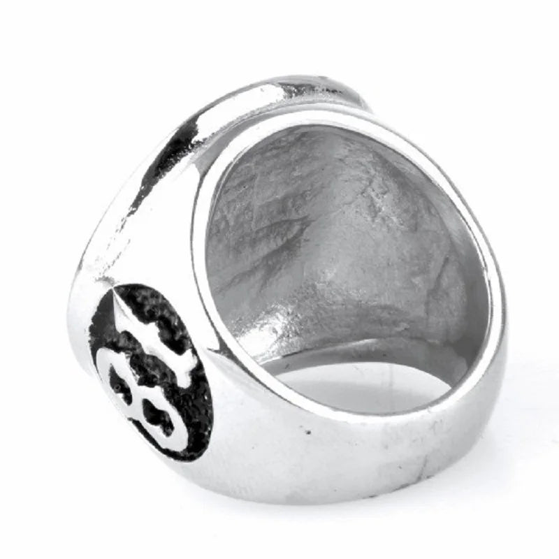 Stainless steel men's rings wholesale punk titanium steel ring Sport Numbers