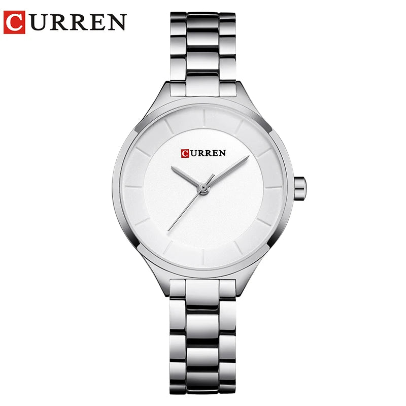CURREN Top Brand Fashion Ladies Watches Stainless Steel Band Quartz Female Wrist Watch Ladies Gifts Clock Relogio Feminino